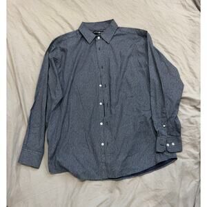 Beverly Hills Polo Club Blue Textured Pattern Dress Shirt